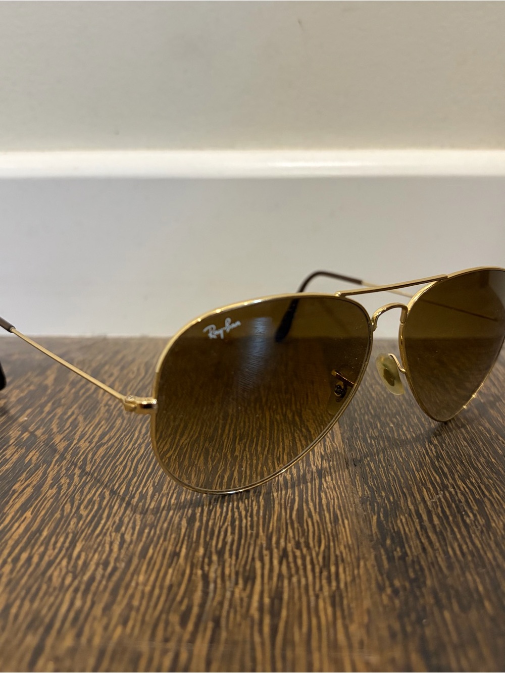 Ray-Ban RB3025 Aviator Sunglasses Large Metal Gold Frame Brown Lenses 62-14 2N